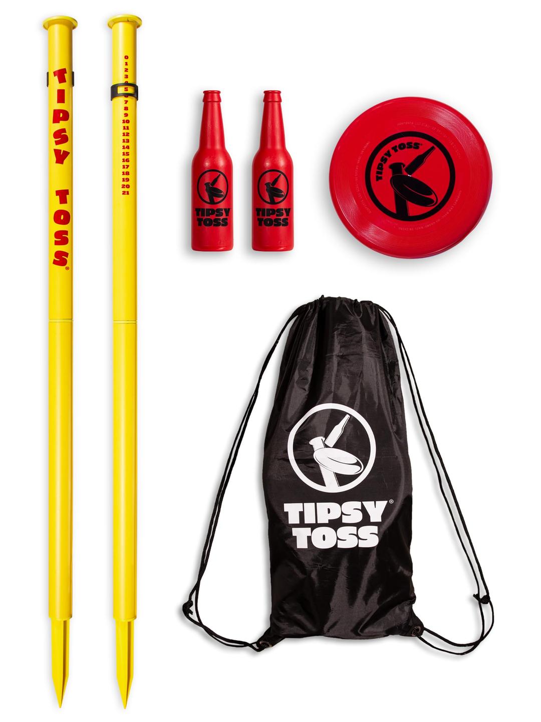 GoSports Tipsy Toss Game Set - Flying Disc Bottle Drop Yard Game - Choose Pro or Standard