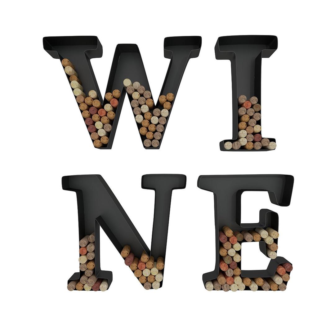 Wine Letter Cork Holder Art Wall Décor ~ Metal ~ All 4 Letters W I N E ~ Gifts for Wine Lovers ~ by HouseVines