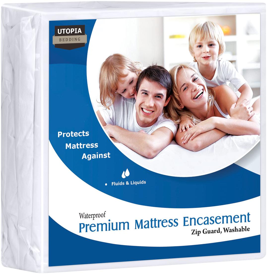 Utopia Bedding Premium Waterproof Zippered Mattress Encasement (Fits 10 Inches Mattress, Twin), Bed Bug and Dust Mite Proof Mattress Protector, 6-Sided Mattress Cover for Bed