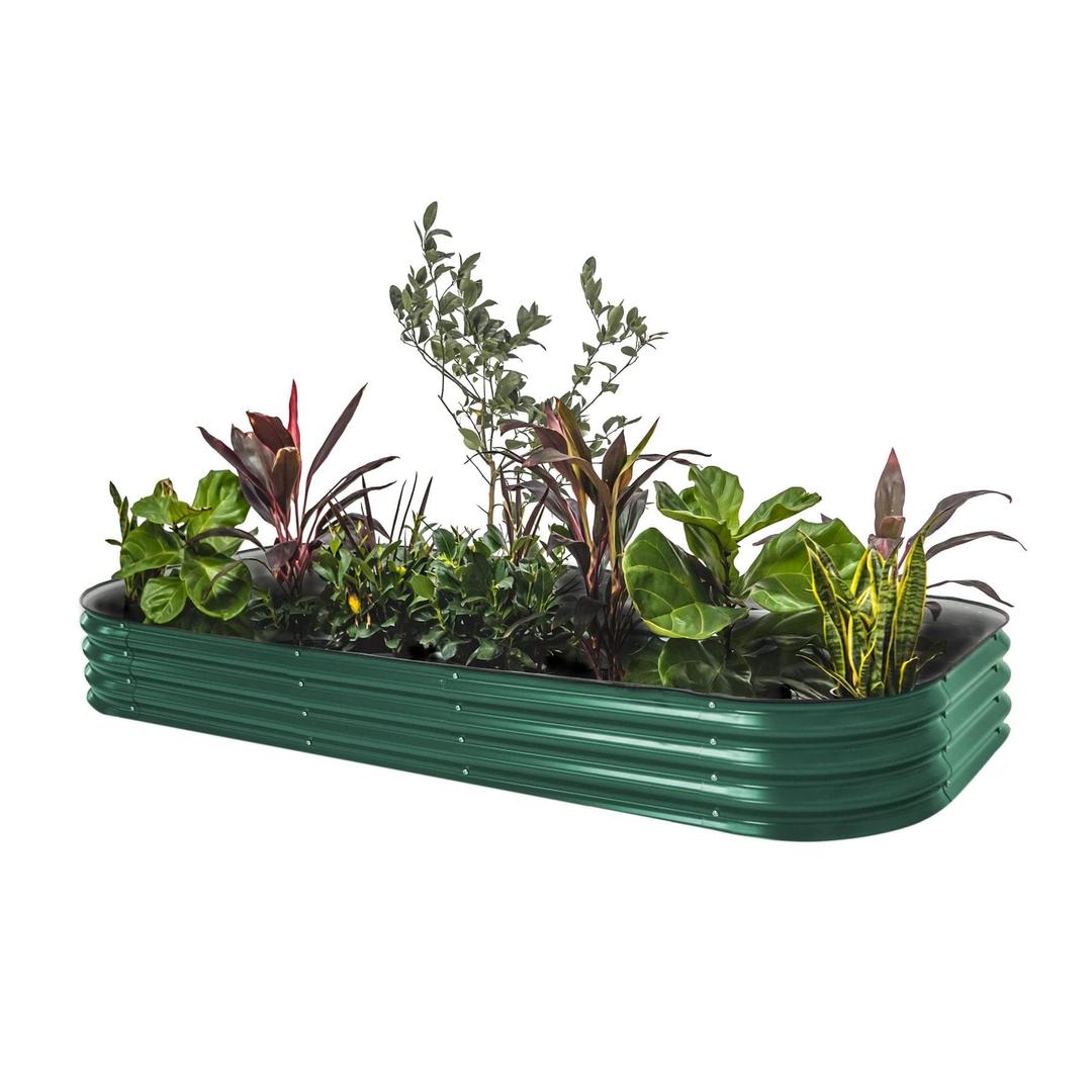 Vego garden Raised Garden Bed Kit, 11" Tall 10 in 1 Modular Raised Garden Beds Kit, Metal Planter Box for Vegetables, Flowers, Herbs, British Green