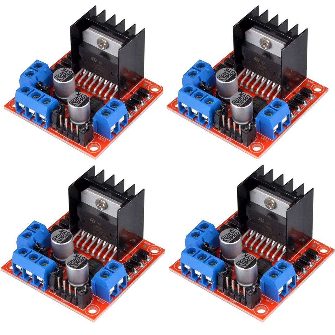 HiLetgo4pcs L298N Motor Driver Controller Board Module Stepper Motor DC Dual H-Bridge for Arduino Smart Car Power UNO MEGA R3 Mega2560