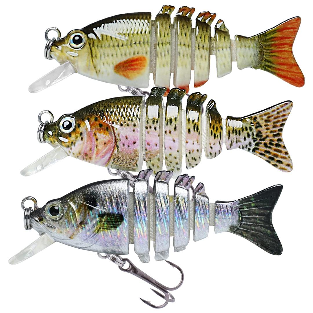 TRUSCEND Fishing Lures for Freshwater and Saltwater, Lifelike Swimbait for Bass Trout Crappie Walleye Pike, Slow Sinking Bass Fishing Lure, Must-Have Fishing Gifts for Men, Family Fishing Gear Plugs