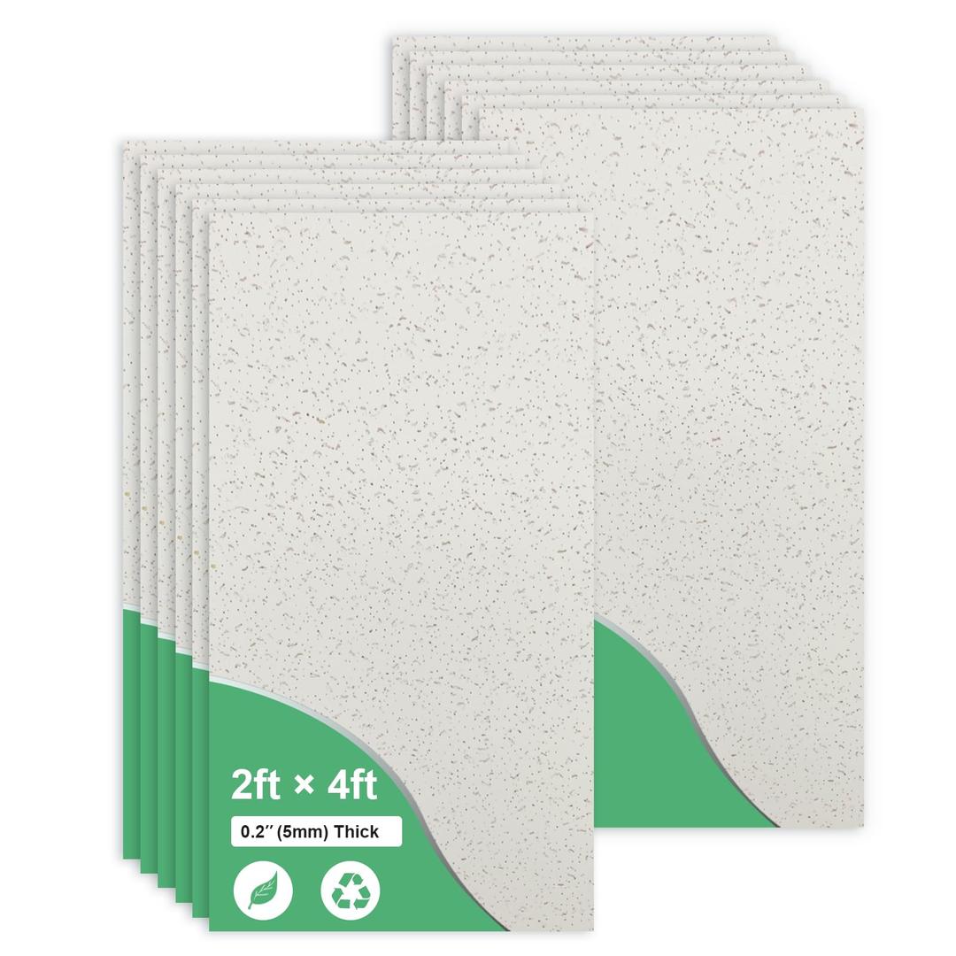 2ft x 4ft Printed Pro Ceiling Tiles - PVC Ceiling Panel 24 x 48in – Waterproof, Washable and Fire-Rated - High-Grade PVC to Prevent Breakage-Package of 10 Tiles