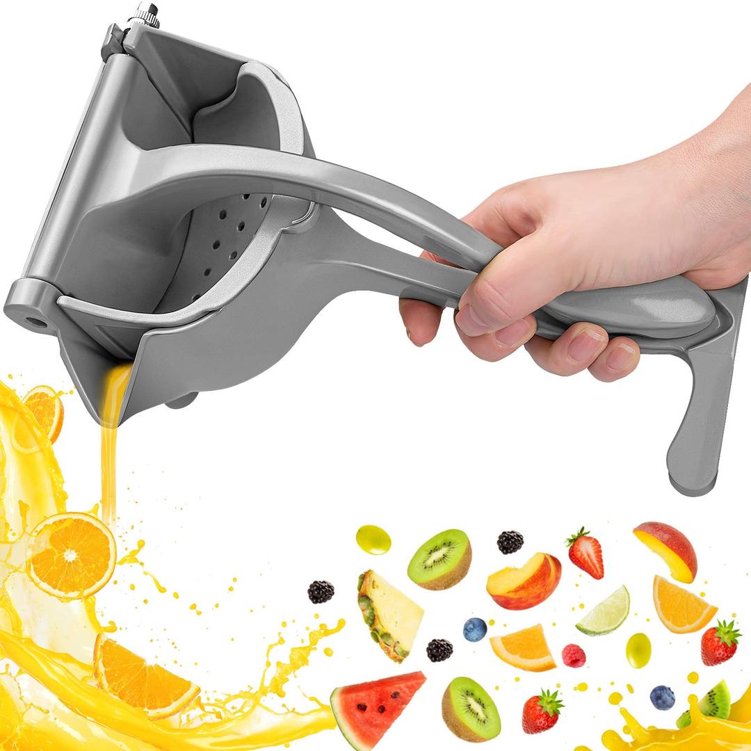 AutomonessManual Juicer, Single Press Lemon Juice Squeezer, Heavy Duty Aluminum Alloy Citrus Lemon Juicer Hand Press With Seed Filter, Hand Held Lemon Lime, Pomegranates,Orange, Apple Juicer