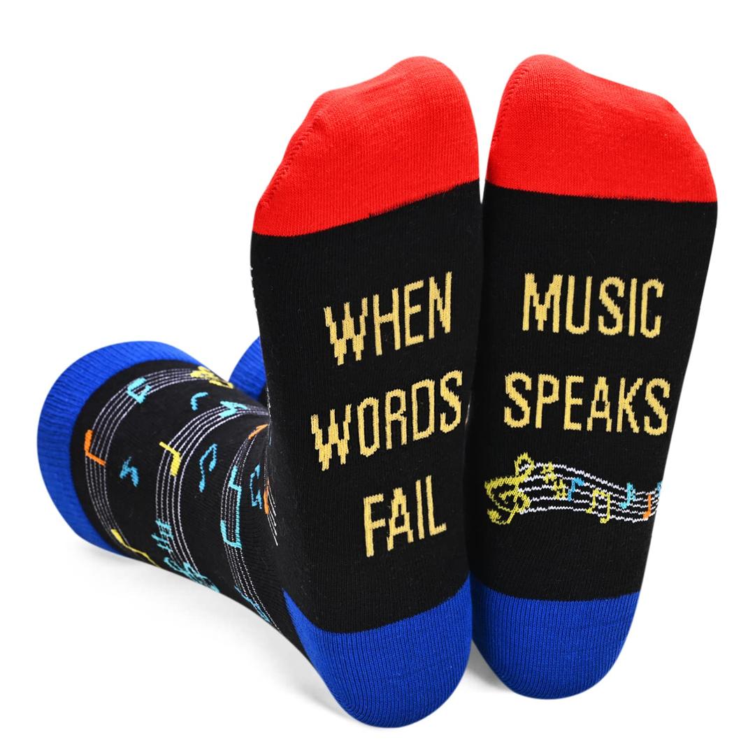 sockfunMusic Themed Gifts for Men Women - Music Note Gifts for Music Lovers Teens, Music Socks for Music Teacher