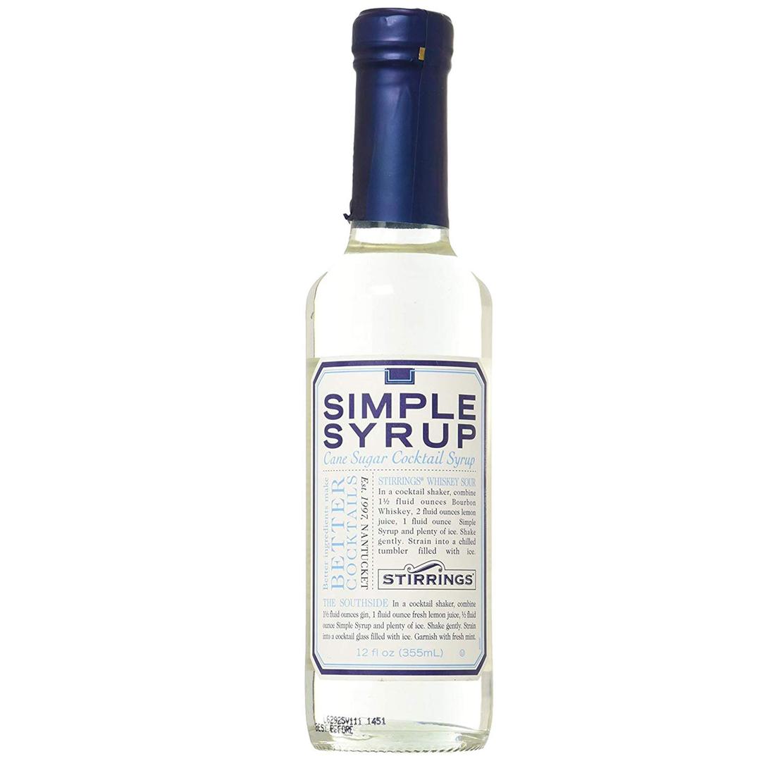 StirringsPure Cane Simple Syrup Cocktail Mixer, 12 ounce bottle | Pack of (1) |