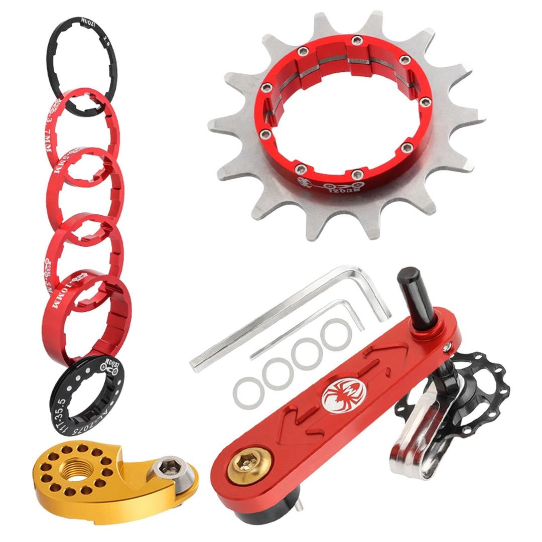 SECRET DESIRE Mountain Bike Single Speed Conversion Kit Chain Tensioner Bicycle Components Red 14T