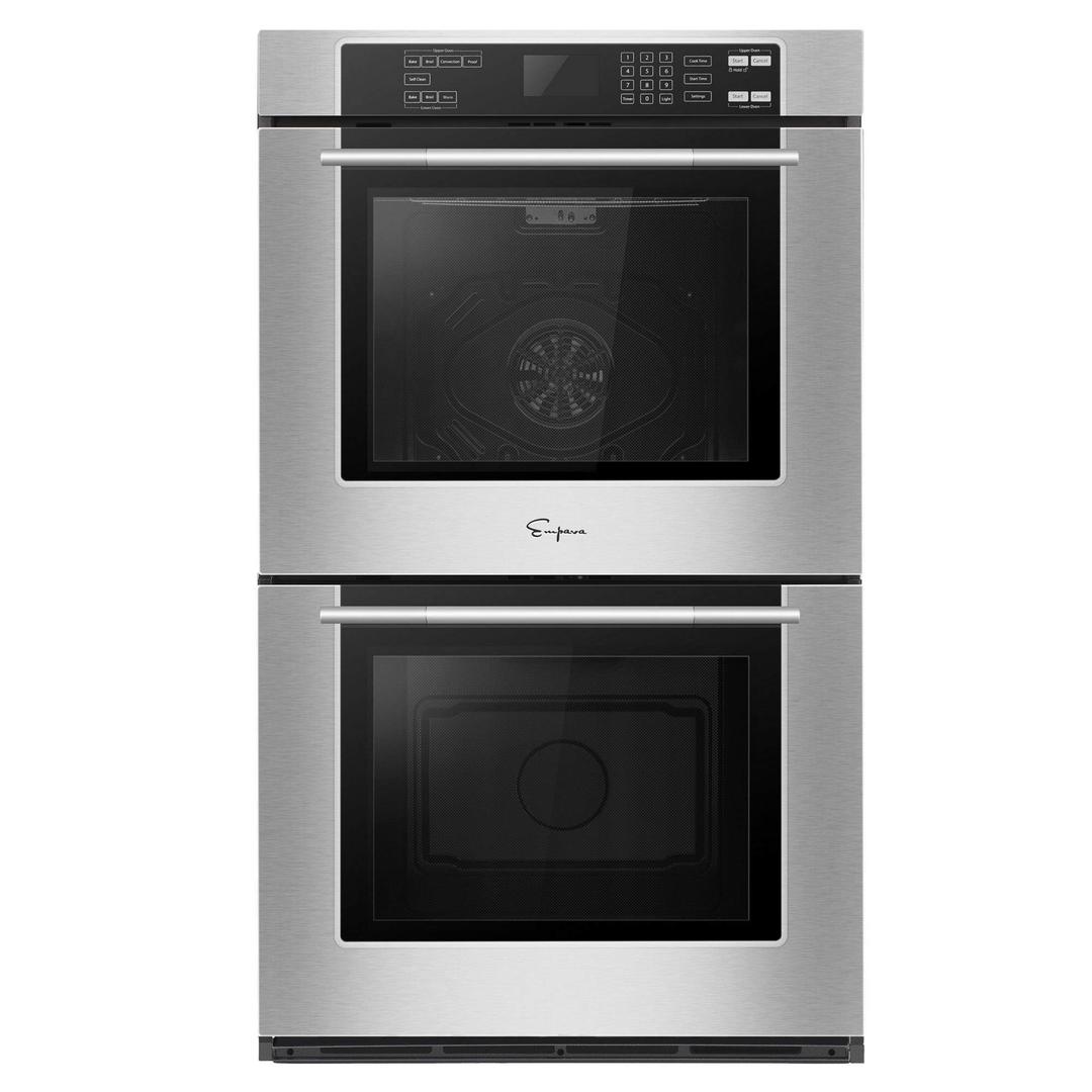 Empava 30 in Electric Double Wall Built-in Self-Cleaning Convection Fan Touch Control Ovens, 30 Inch, Black