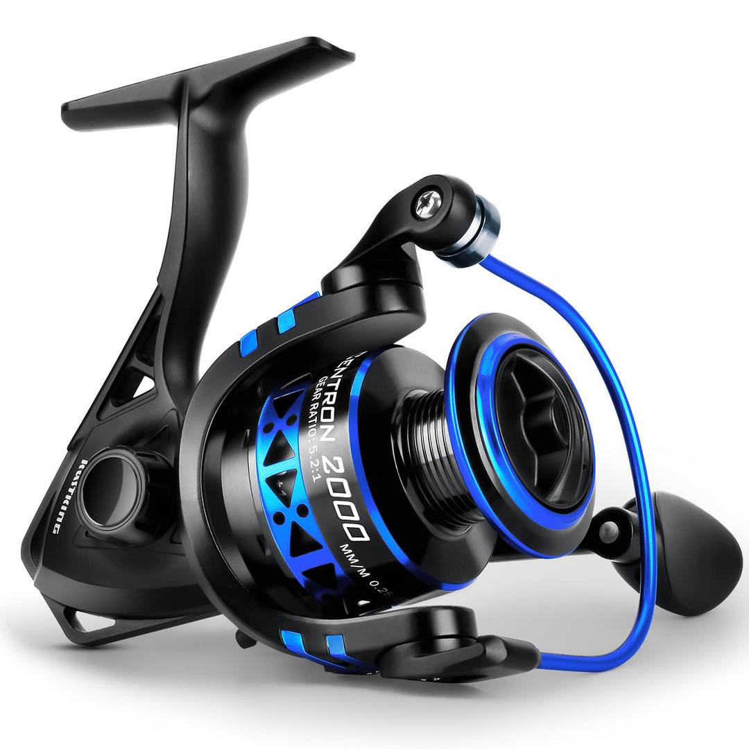 KastKing Centron & Centron Lite Spinning Reels, Size 500 is Perfect for Ice Fishing, Up to 17.5Lbs Max Drag, 5.2:1 Gear Ratio, Ultra Smooth Powerful, CNC Aluminum Spool, 9+1 BB Light Weight