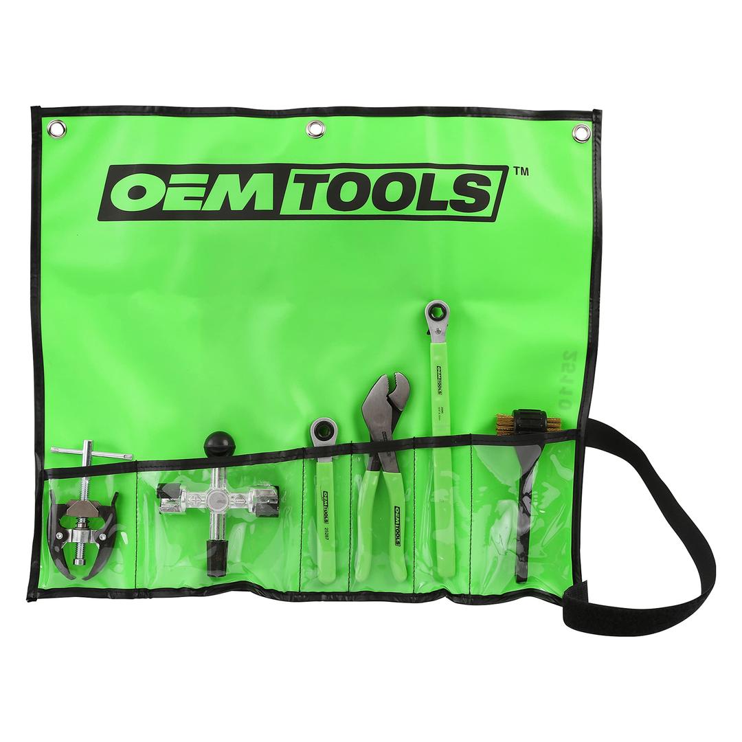 OEMTOOLS 25110 Battery Service Kit (6 Piece), Green Car Battery Tool Kit, Battery Terminal Protection Kit, Car Battery Kit for Vehicle Battery Care