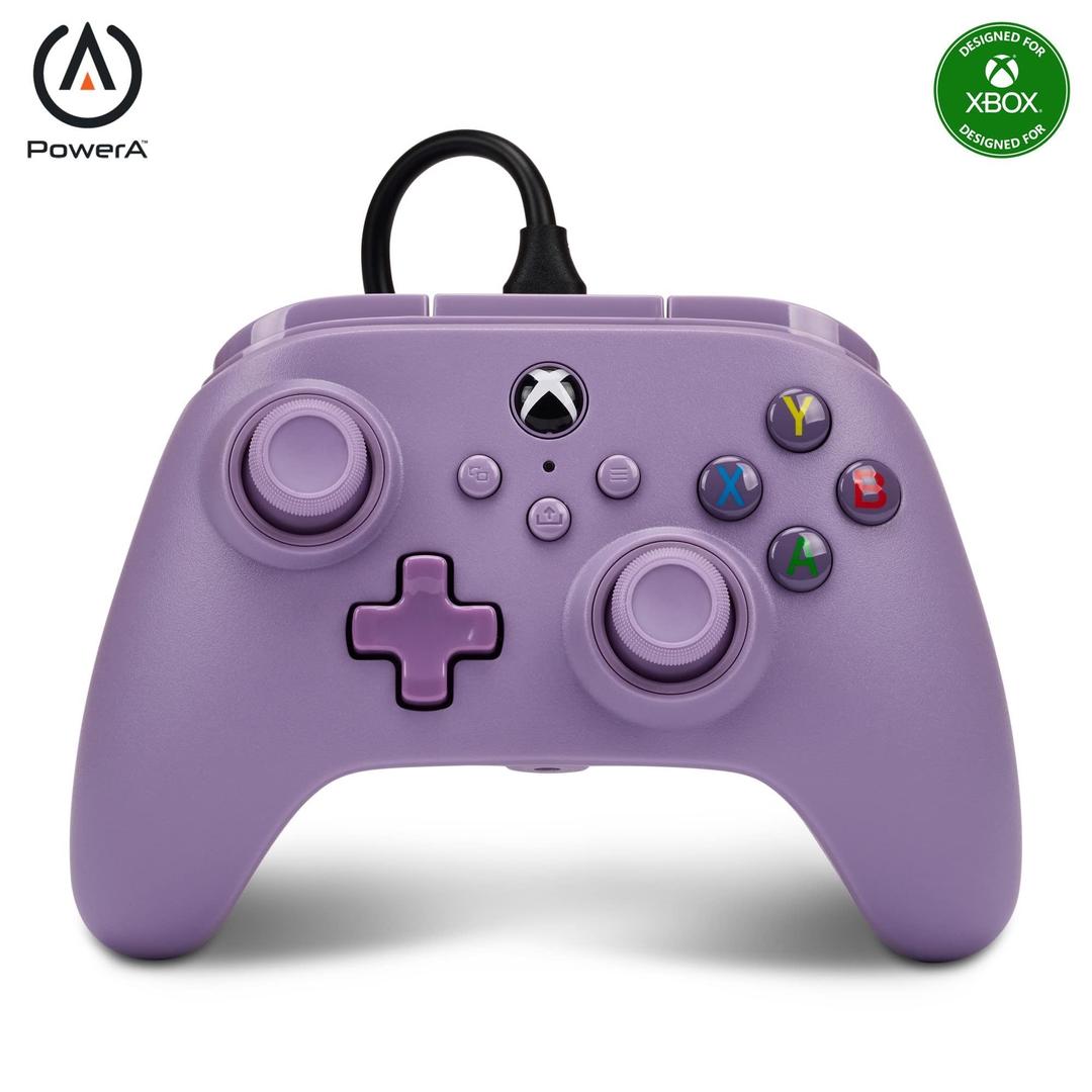 PowerA Nano Enhanced Wired Controller for Xbox Series X|S - Lilac, portable, compact, gamepad, video game, gaming controller, works with Xbox One and Windows 10/11