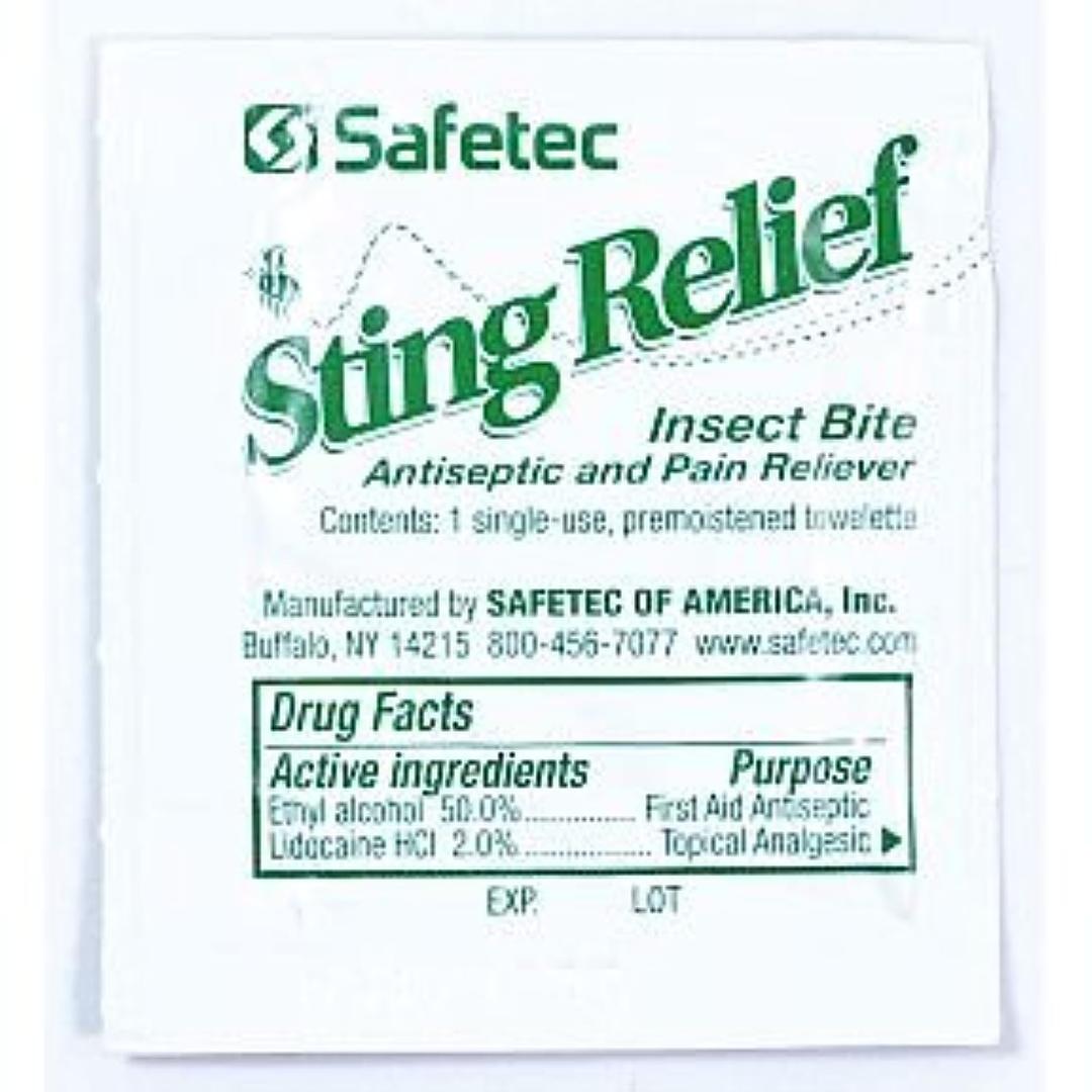 Safetec Sting Relief Wipe (48/Box)