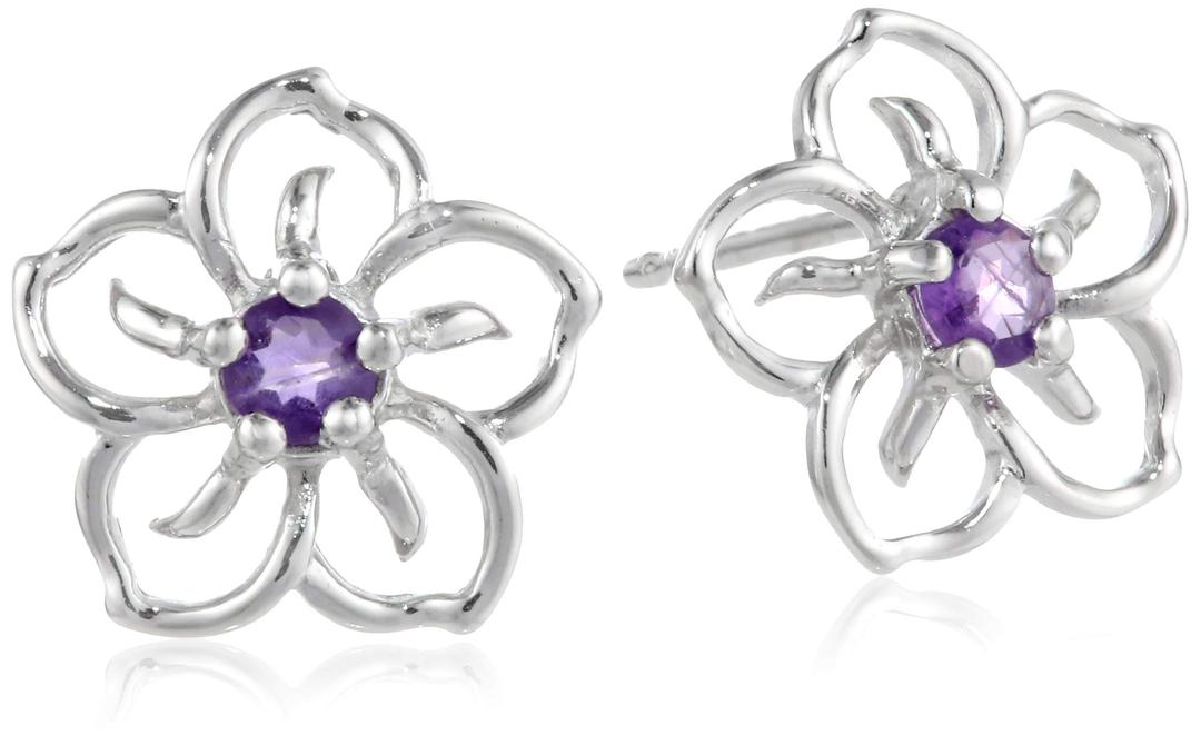 Amazon EssentialsSterling Silver Sky Flower Stud Earrings (previously Amazon Collection)