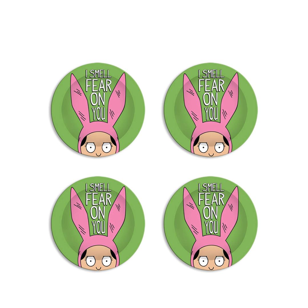 Silver Buffalo Bobs Burgers I Smell Fear On You 4-Piece Melamine Plate Set, 10 Inches