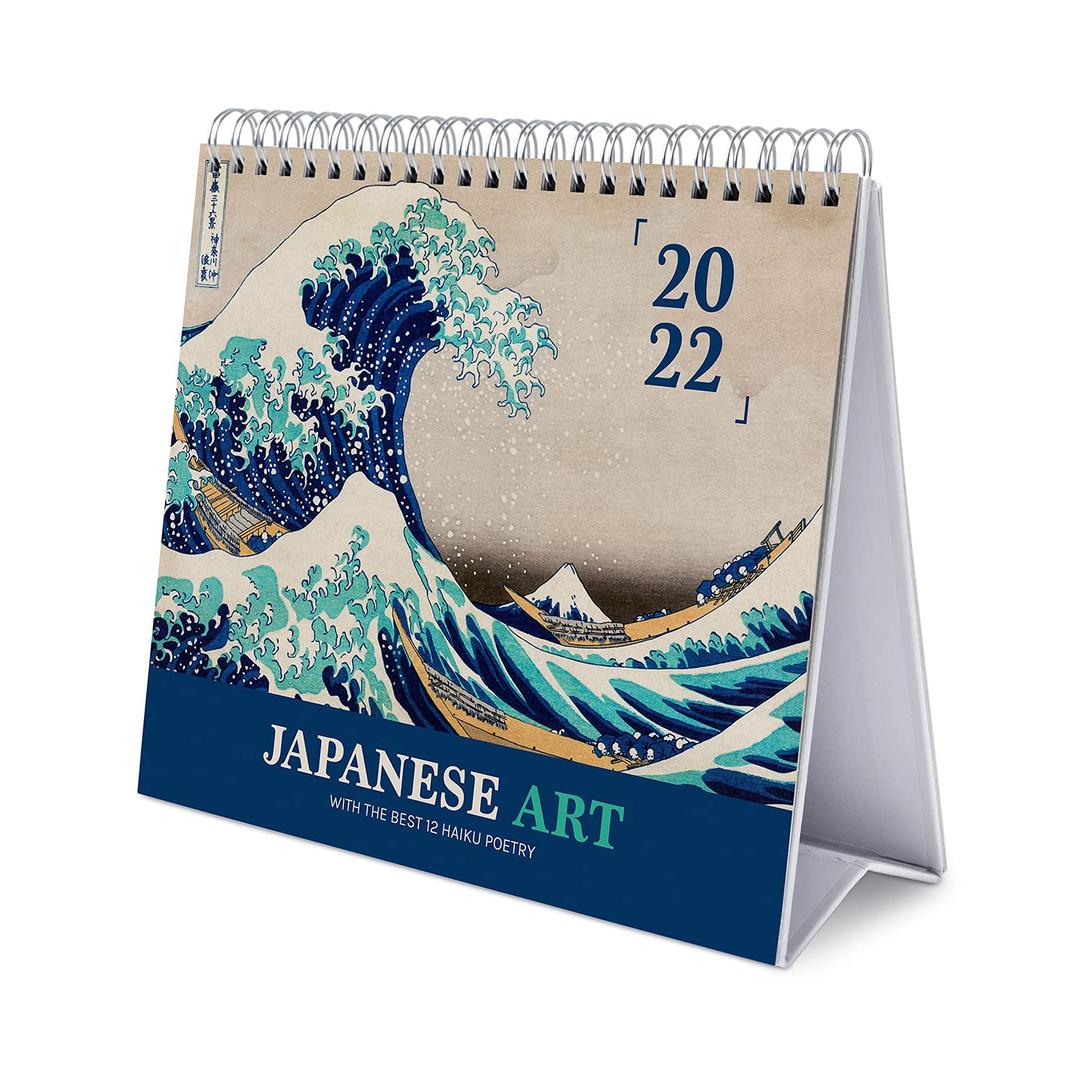 Grupo Erik,Japanese Art Blue,CS22018 Official Japanese Art Calendar 2022 - Desktop Calendar 2022 Japan Desk Calendar 2022-12 Month 2022 Planner