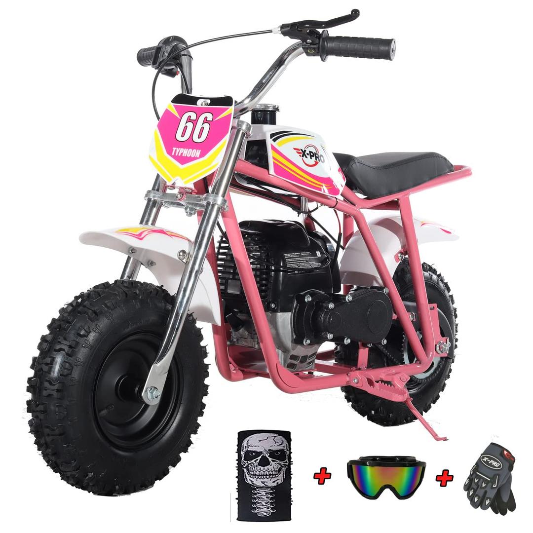 X-PRO 40cc Mini Dirt Bike Pit Bike Mini Bike Trail Scooter Gas Power Bike Off Road Motorcycle (Pink)