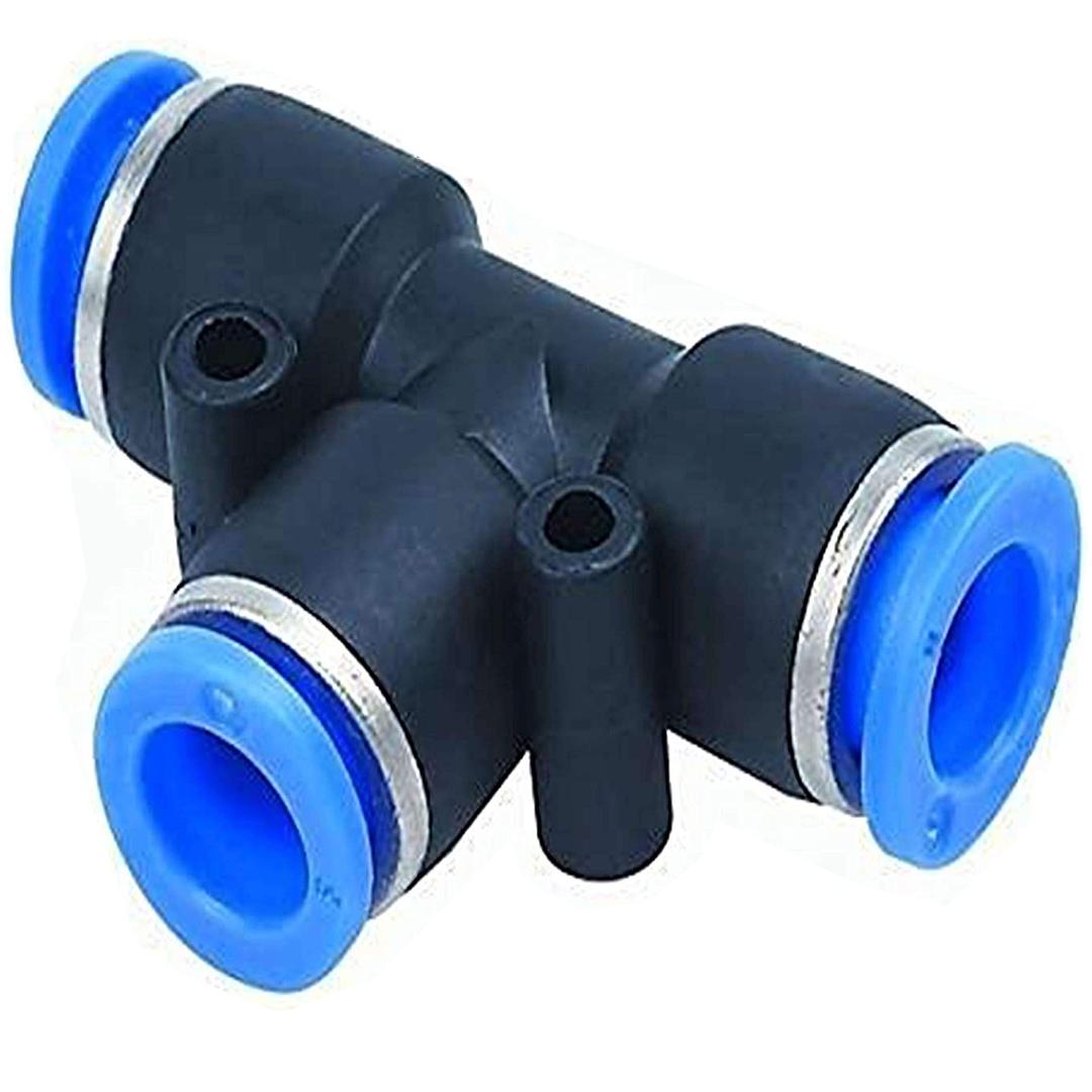 Utah Pneumatic® 10 Pack Hige Quality 6 Mm To6 Mm Od T Type Push Fittings Air Hose Connectors Plastic Push to Connect Fittings Tube (6mm tee Shaped)