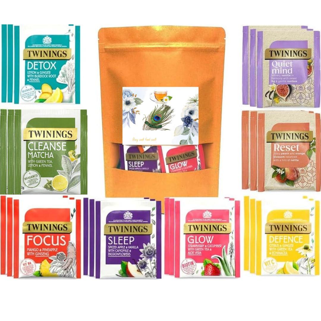 Twinings Superblends,soulfulblends Assortment Fruit Herbal tea Selection Gift Set Total 24, 8 Delicious Flavours 3 Individually Wrapped Tea Bags of Each Flavour Twinings tea bags