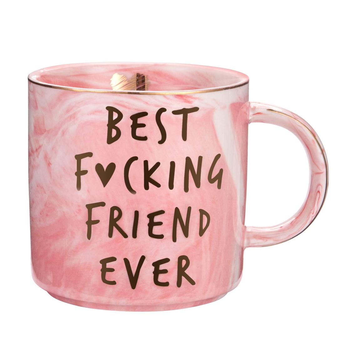 Best Friend Birthday Gifts for Women - Best F Friend Ever - Funny Friendship Gifts for Women - Gifts for BFF, Bestfriend, Besties, Sister, Her, Woman - Cute Pink Marble Mug, 11.5oz Coffee Cup