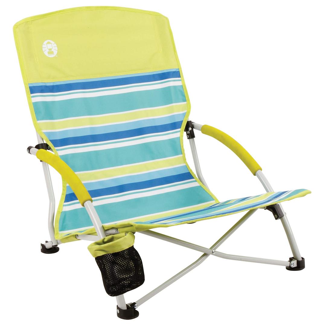 Coleman Utopia Breeze Beach Chair, Lightweight Folding Beach Chair with Cup Holder & Carry Bag, Portable Outdoor Chair Supports up to 250lbs