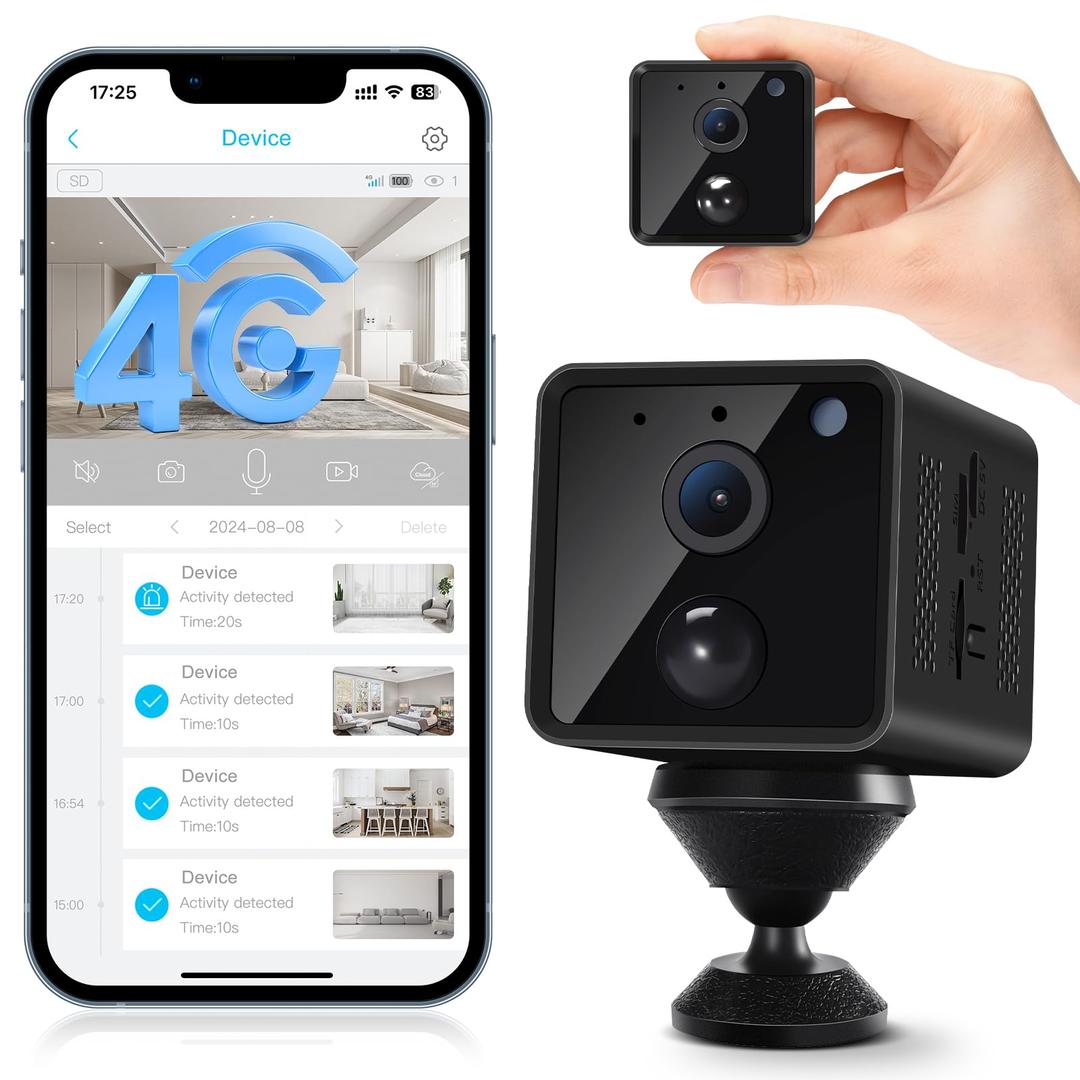 No WiFi Security Camera,Wireless Camera No Internet Needed,4G lte Cellular Security Camera,Cameras for Home Security,SIM Card Included,Not Support WiFi,Battery-Powered,Night Vision,Portable Camera