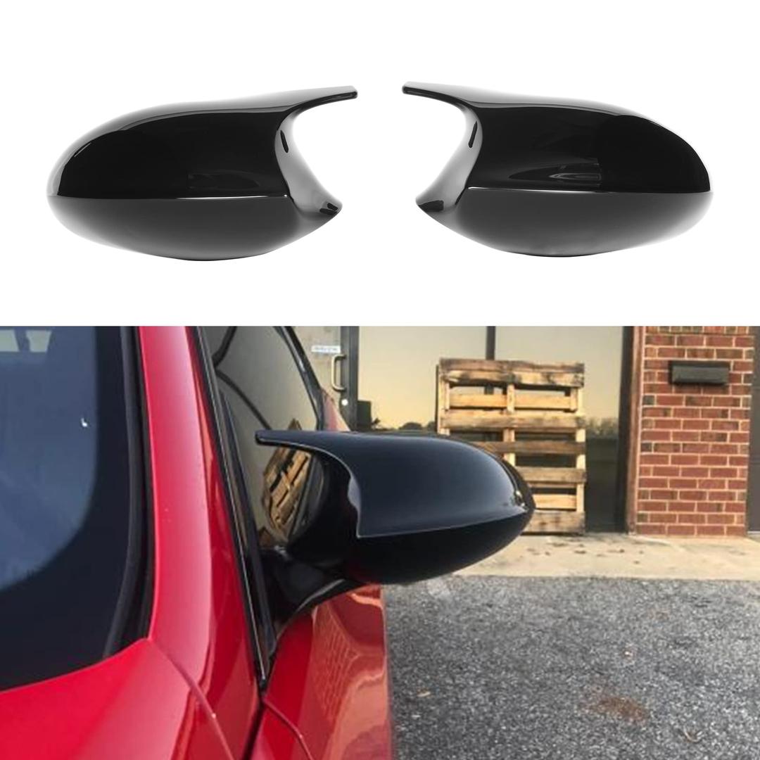 E92 Mirror Cover, ABS Gloss Black Mirror Cover for BMW 3 Series E90 E92 E93, 2006-2009