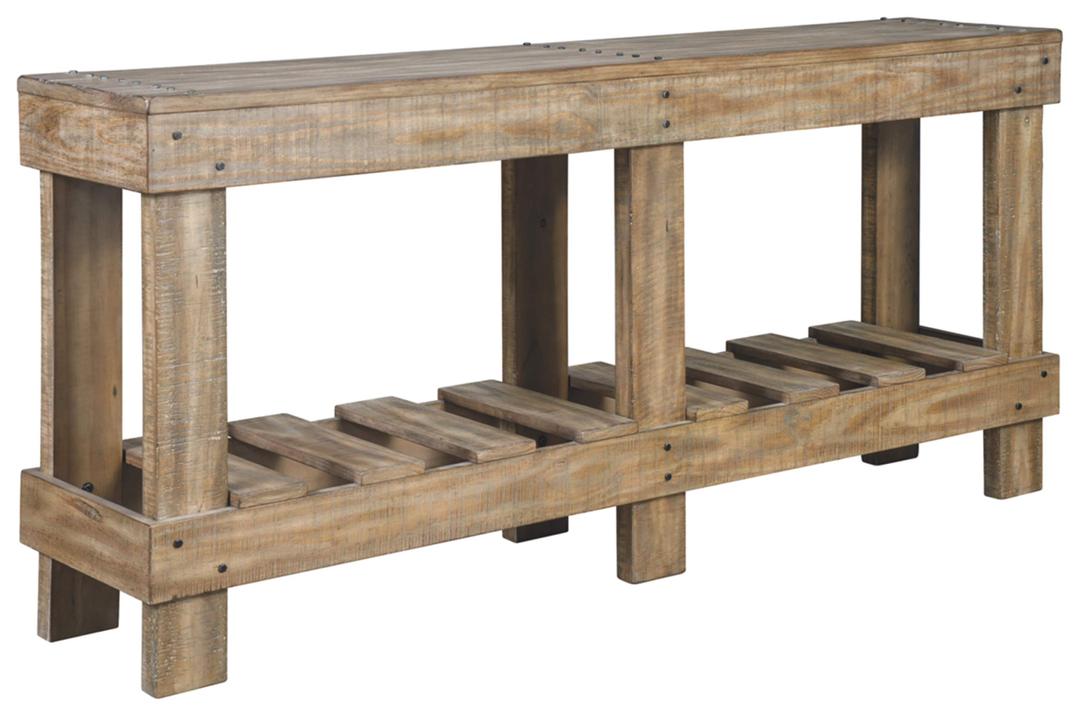 Signature Design by AshleySusandeer Rustic Farmhouse Console Sofa Table, Brown