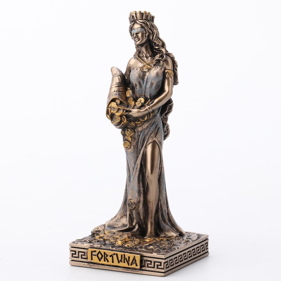 Veronese Design 3 1/2 Inches Fortuna Greek Goddess of Good Fortune Resin Miniature Statue Figurine Collectible