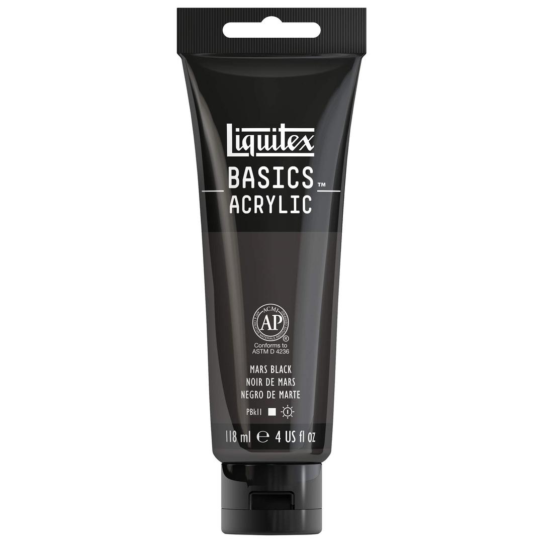 Liquitex BASICS Acrylic Paint, 118ml (4-oz) Tube, Mars Black