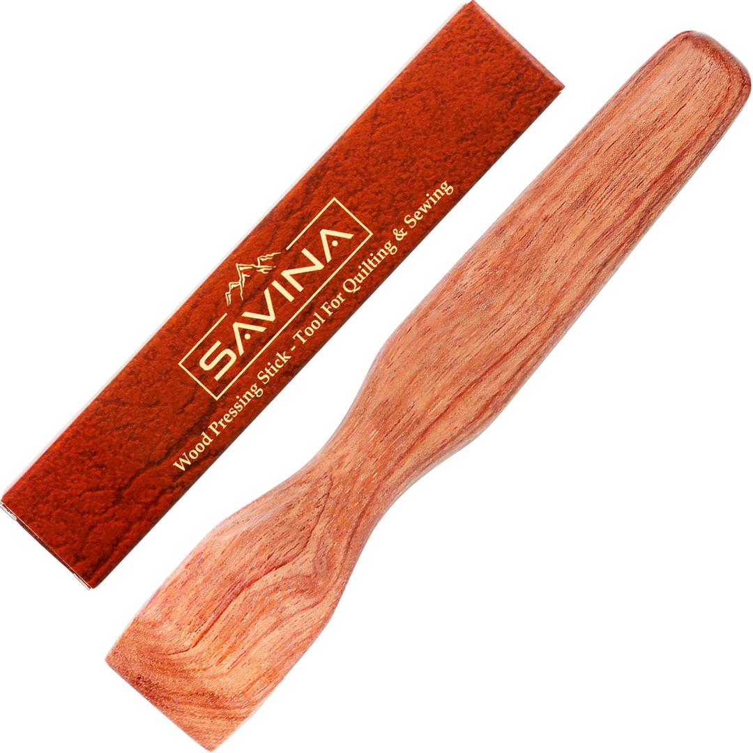 Savina Wood Pressing Stick, Finger Iron, Seam Presser – A Handcrafted Sewing Tool for Quilters & Sewers