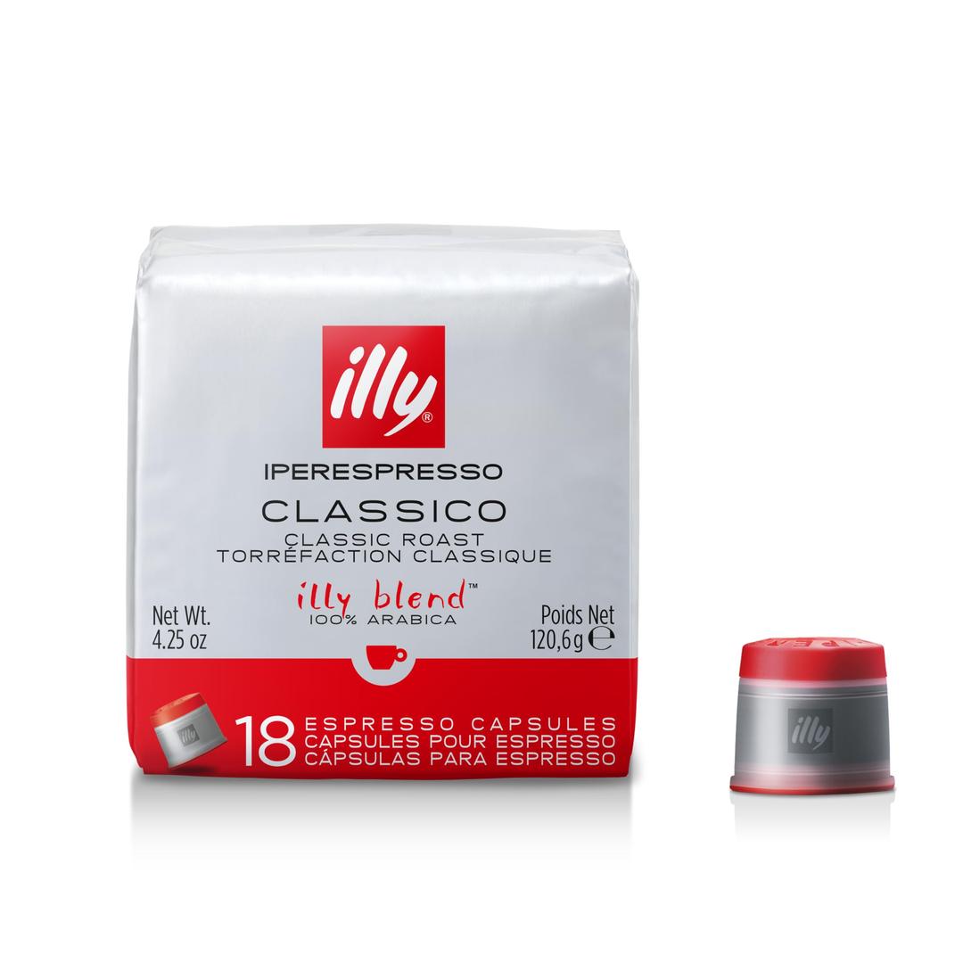 illyCoffee, Classico Espresso Coffee Capsules, Medium Roast, 100 Percent Arabica Coffee, Pack of 6 x 18 Capsules