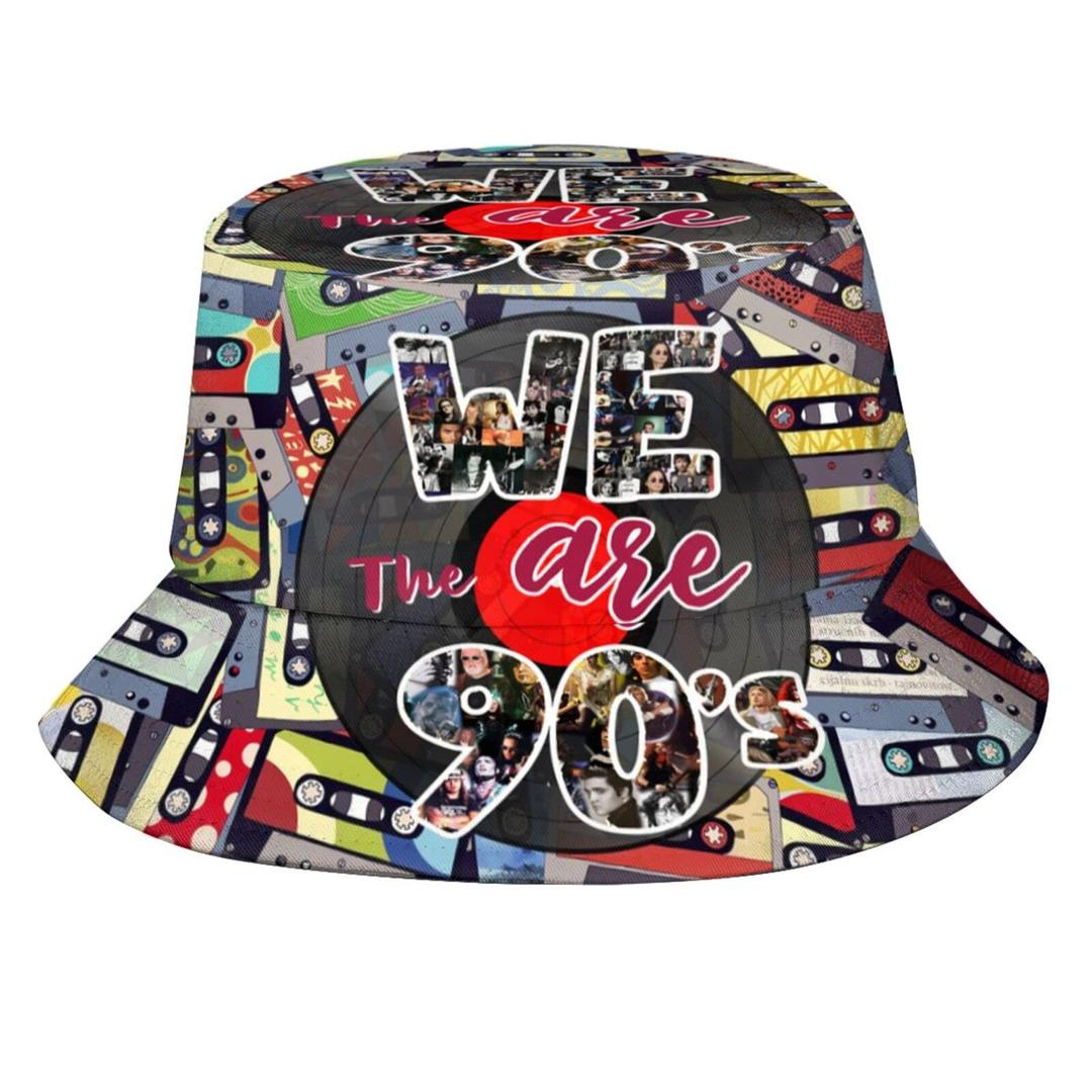 Retro 80s 90s Bucket Hats for Men Women Beach Travel Bucket Hat Summer Outdoor Packable Fisherman Hat (We are The 90's - 2, One Size)