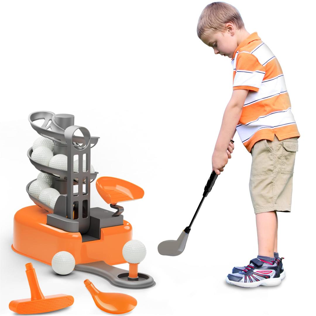 iPlay, iLearnKids Golf Toys Set W/Left & Right Club Head, Boys Outdoor Sport Toy Age 3-5, Toddler Indoor Golf Ball Game, Child Active Yard Play, Birthday Gift Stocking 4 6 7 8 Year Olds Toddler Girls