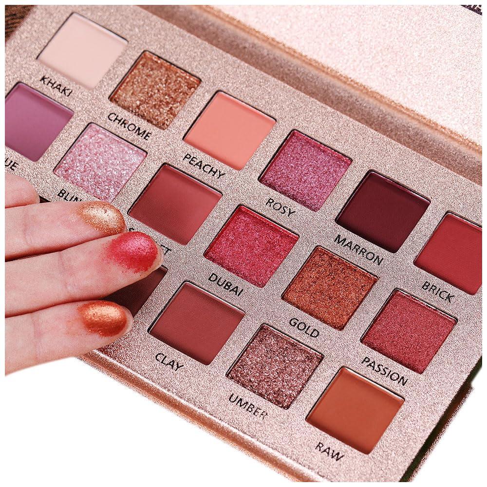 BestLand New Nude Eyeshadow Palette The 18 Colors Matte Shimmer Glitter Multi-Reflective Shades Ultra Pigmented Makeup Eye Shadow Powder Waterproof Eye Shadow Palette (BG52)