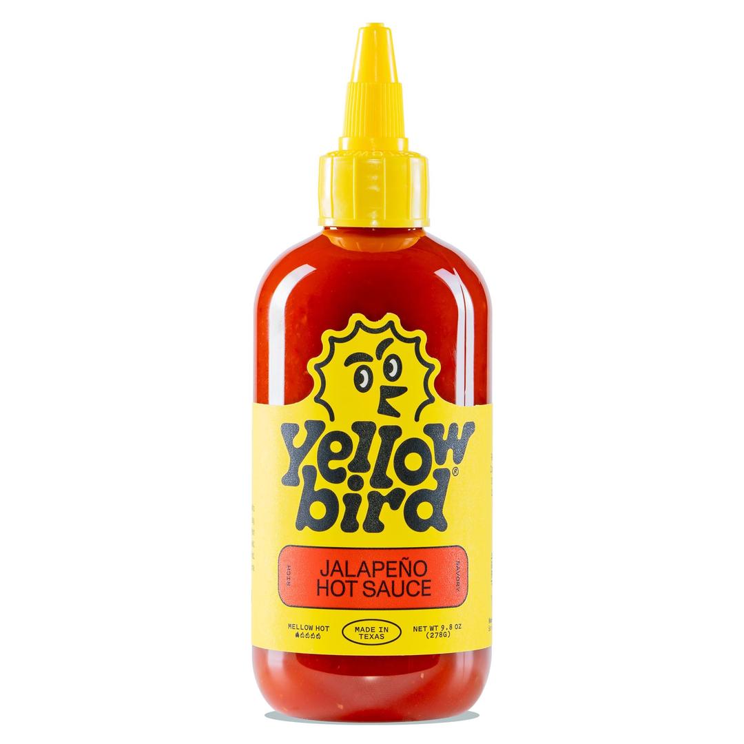 Jalapeno Hot Sauce by Yellowbird - Jalapeno Hot Sauce with Red Jalapeno Peppers, Carrots, Onions, and Garlic - Plant-Based, Gluten Free, Non-GMO Hot Pepper Sauce - Homegrown in Austin - 9.8 oz