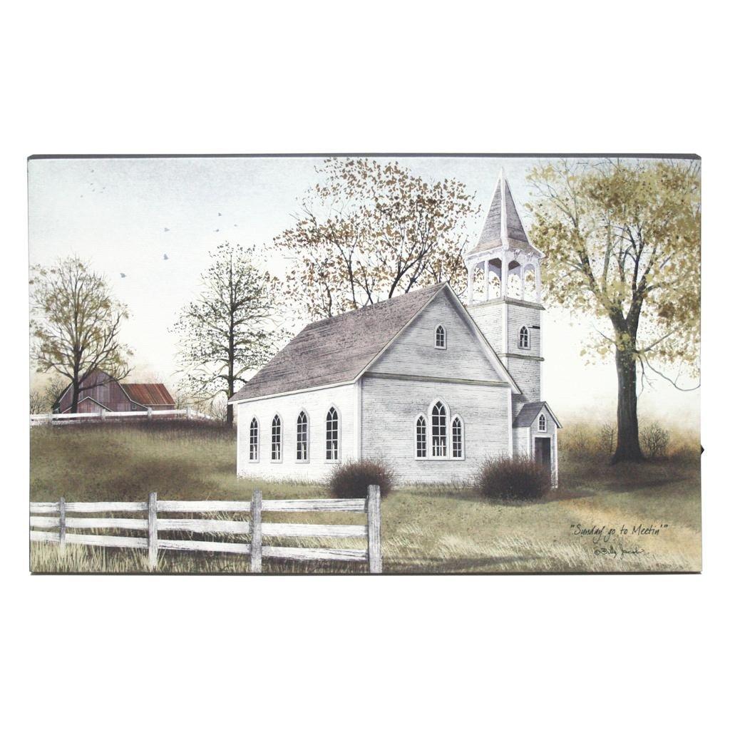 Kennedy's Country Collection 72105-20" x 12" x 3/4 -Sunday Go To Meeting Battery Operated LED Lighted Canvas (Batteries Not Included)