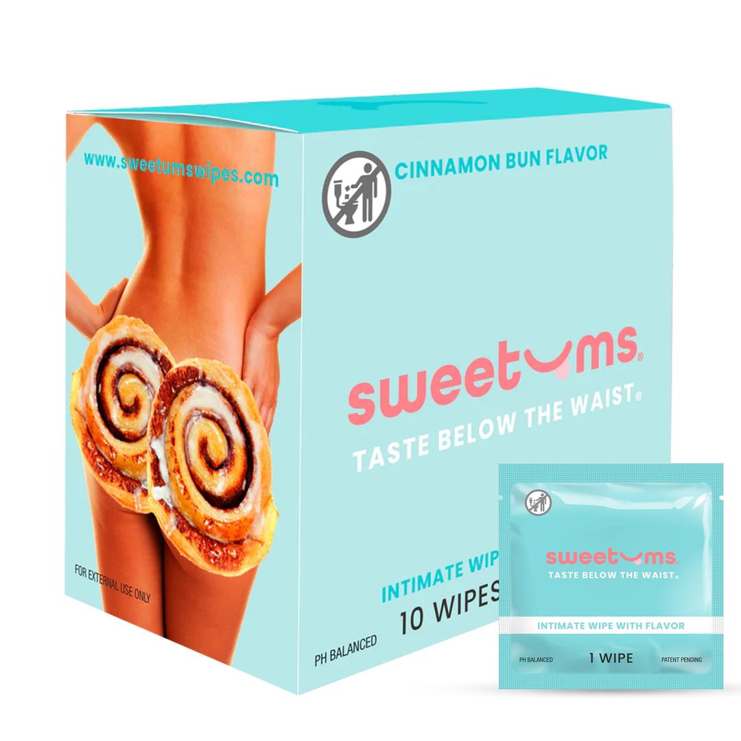 Cinnamon Bun Flavored Intimate Wipes Box of 10