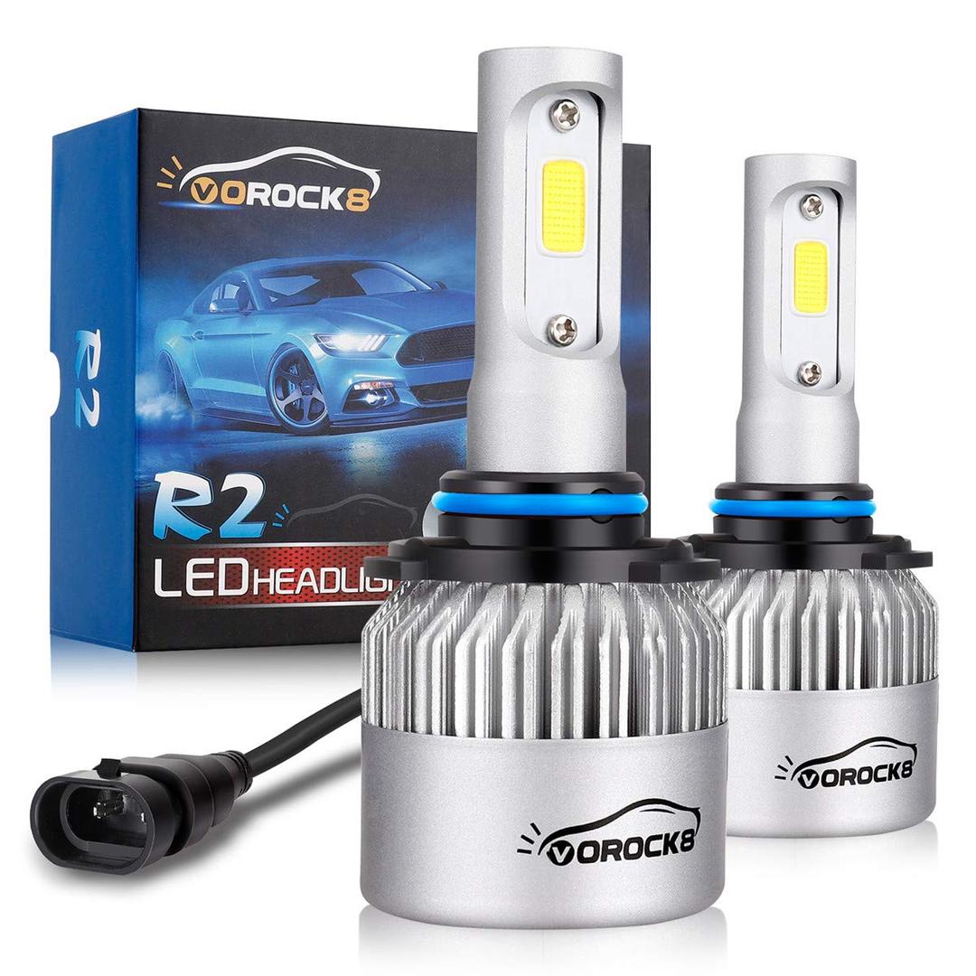 VoRock8 R2 COB 9006 HB4 8000 Lumens Led Conversion Kit, Low Beam Led Bulbs, Dipped Led Light,Fog Driving Light, Replace Halogen Bulbs, 6500K Xenon White, 1 Pair