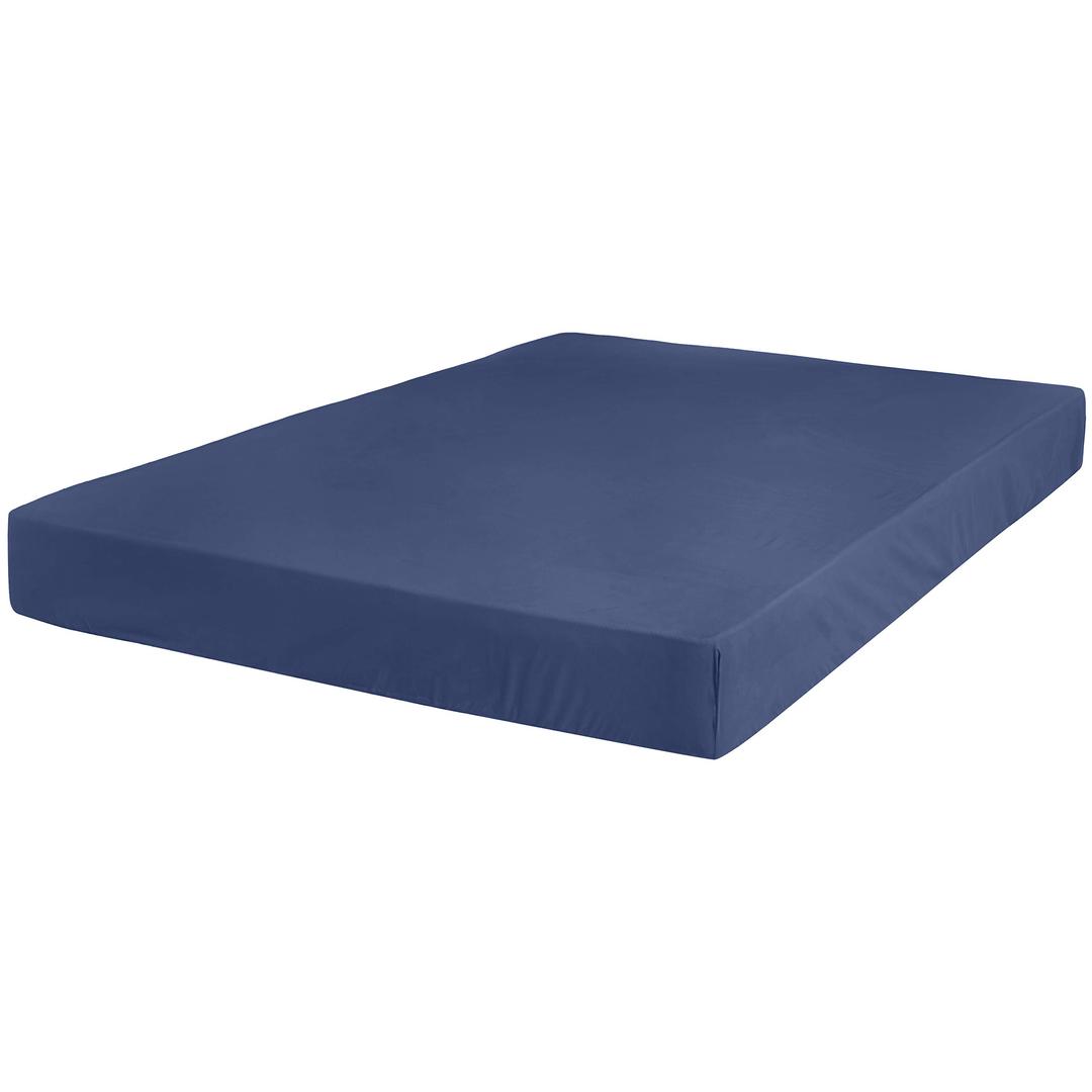 Amazon Basics Ultra-Soft Fitted Sheet - Queen, Midnight Blue, Queen