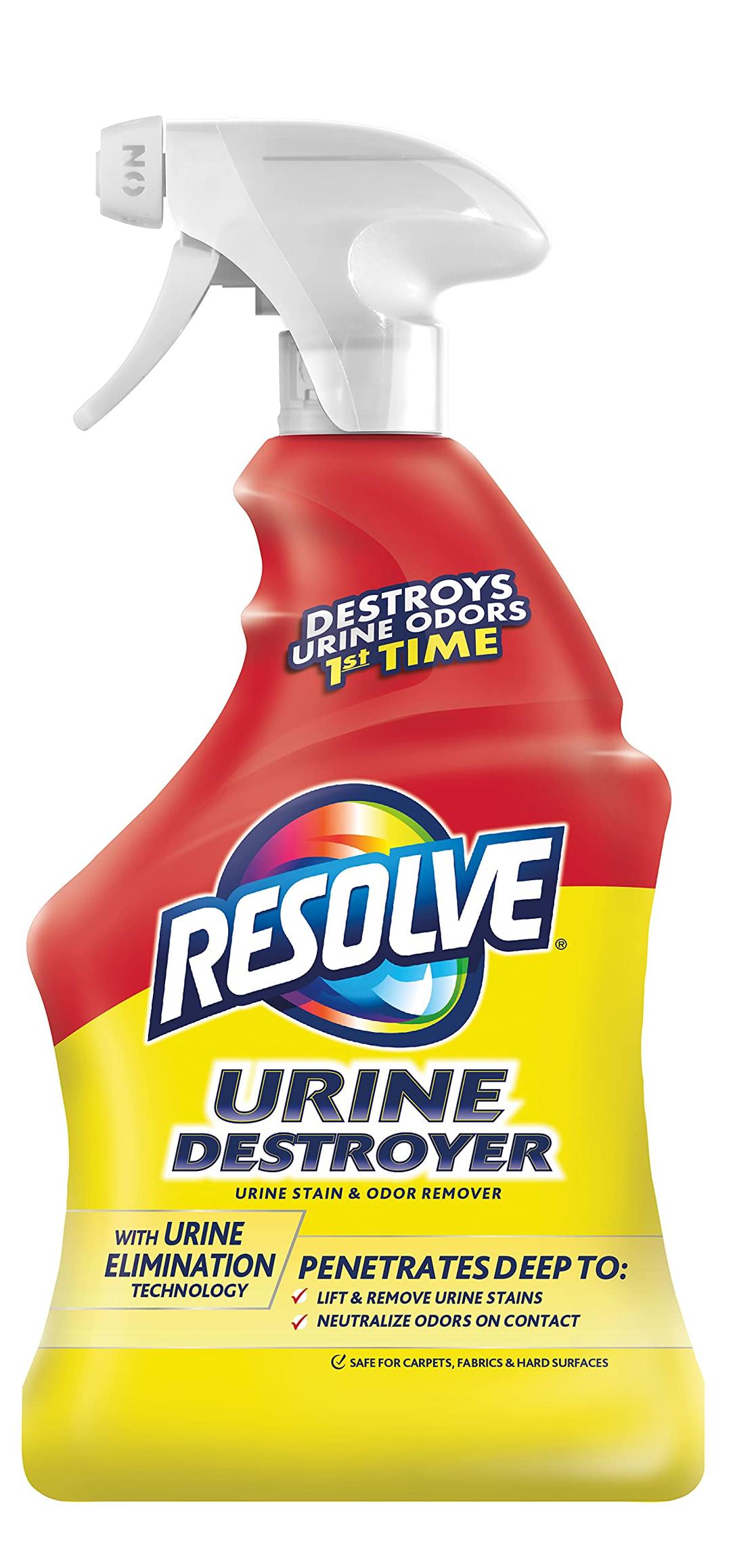 ResolveUrine Destroyer Spray – Pet Stain and Odor Remover, Carpet Cleaner Solution for Cat and Dog Urine, 32 Fl Oz