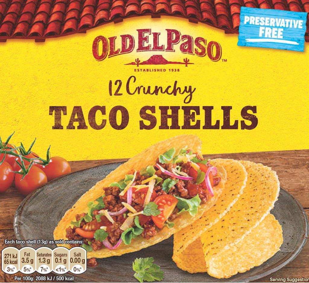 Old El Paso 12 Crunchy Taco Shells, 156g