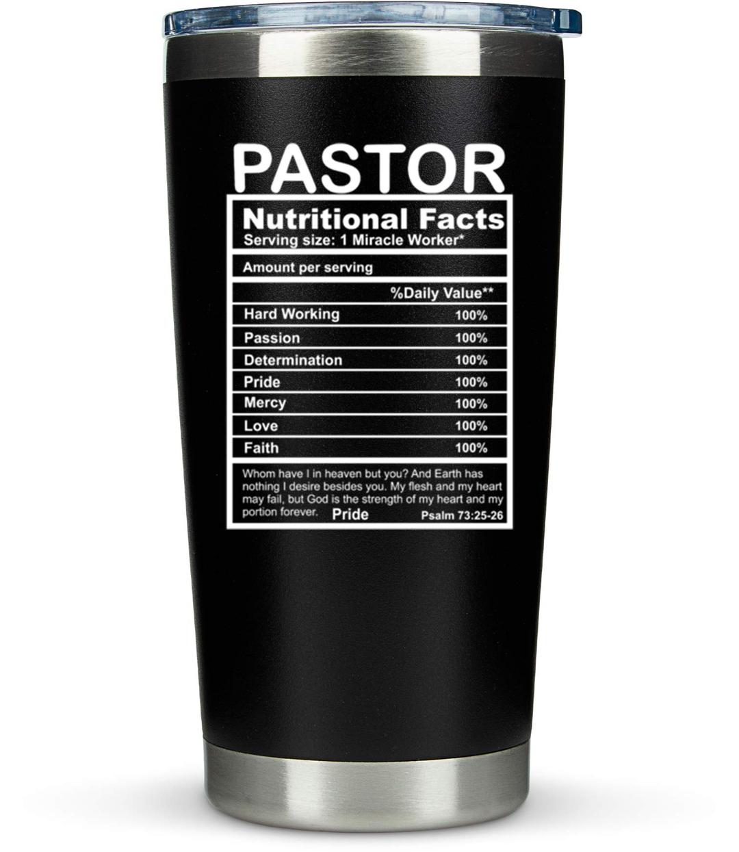 KLUBI Pastor Gifts for Men Women 20 Ounce Travel Coffee Mug Tumbler Funny Gift Idea for Pastor Appreciation Gifts Pastor Wife Appreciation Gifts Faith Based Gifts for Pastor Birthday Gifts for Men