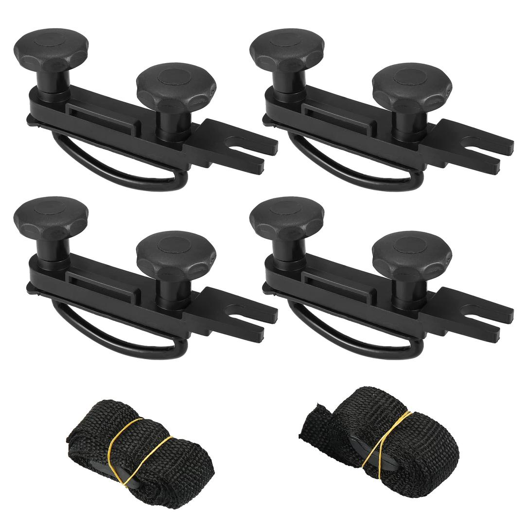 X AUTOHAUX4 PCS Universal Roof Box U Bolt Clamps Rooftop Cargo Carrier Rack Bolts 83mm Internal Width W/ 8 Lock Nuts and 2 Straps Cargo Carrier Mounting Fitting Iron Bolts