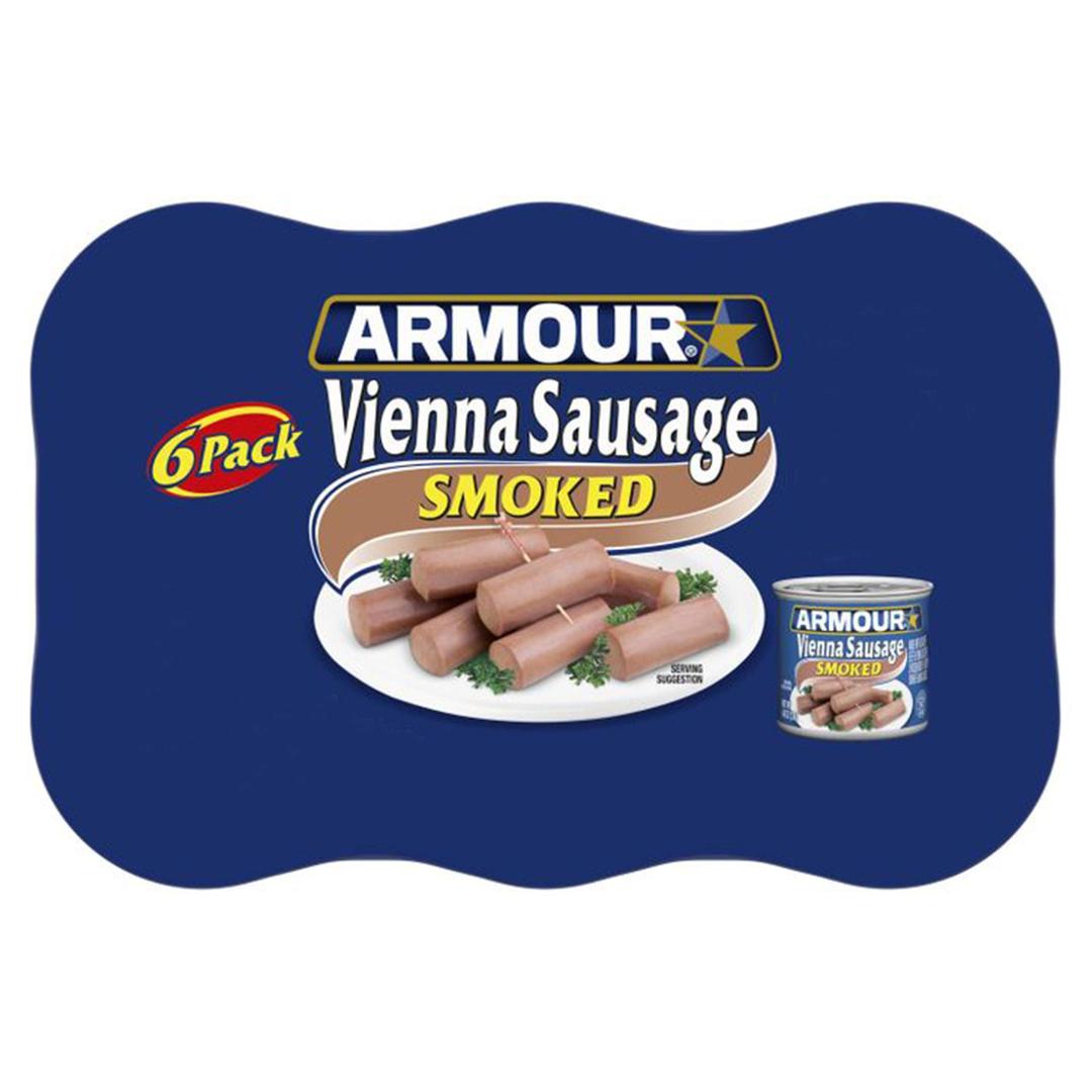 Armour Star Vienna Sausage, Smoked, Canned Sausage, 4.6 Ounce (Pack of 6)