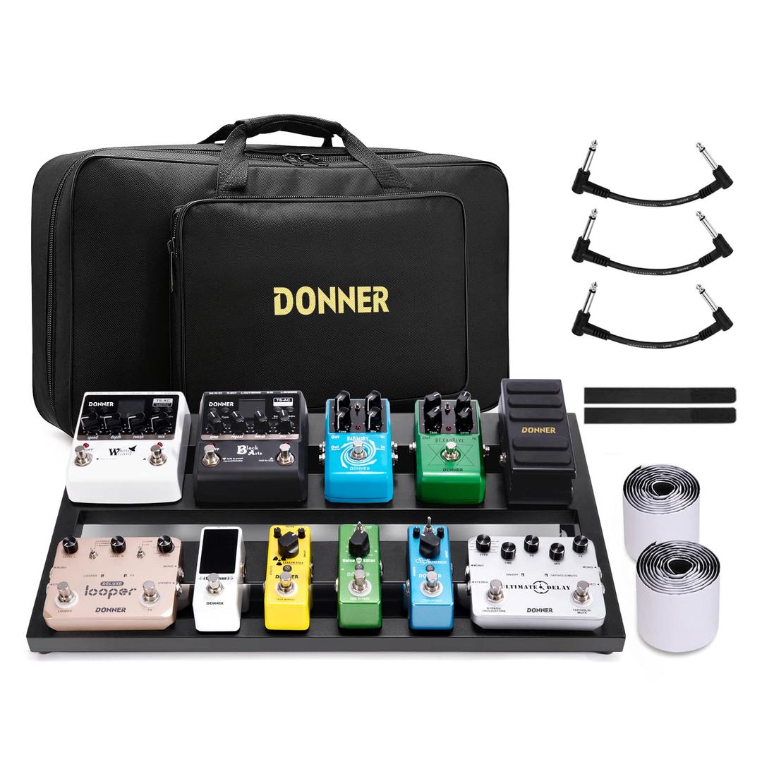 Donner Guitar Pedal Board Case DB-3 Aluminium Pedalboard 20'' x 11.4'' x 4'’ with Bag