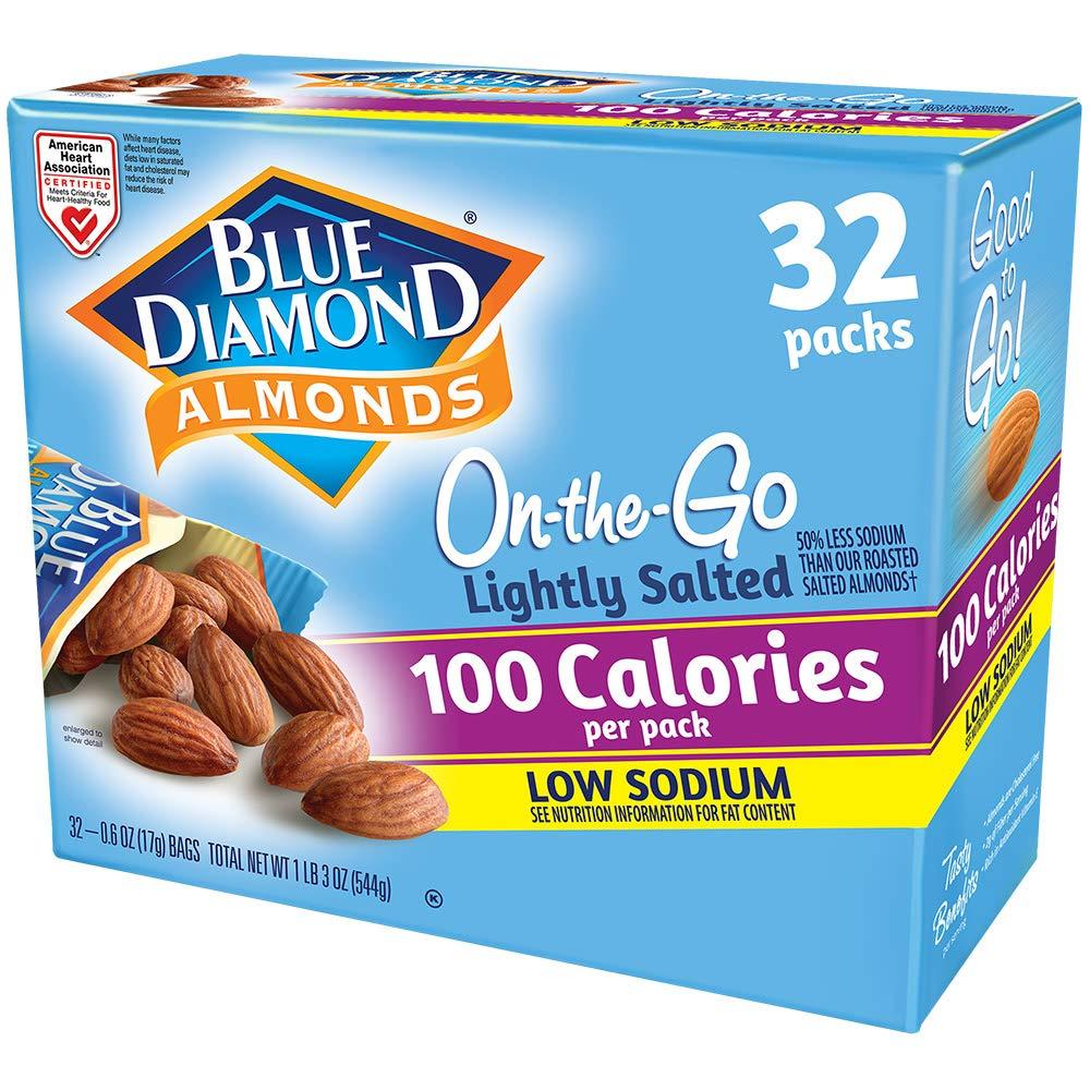 Blue Diamond AlmondsLow Sodium Lightly Salted Snack Nuts, 100 Calorie Packs, 32 Count