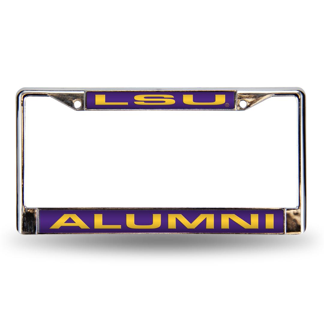 Rico Industries NCAA LSU Tigers Alumni Laser Cut Inlaid Standard License Plate Frame