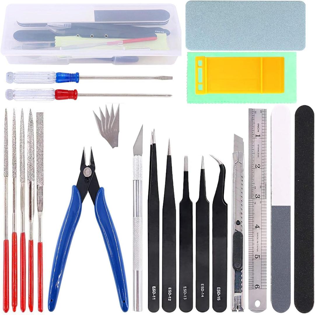 26Pcs Gundam Model Tools Kit Gunpla Tool Kit Gundam Modeler Basic Tools for Gundam Bandai Hobby Building Assembling Making