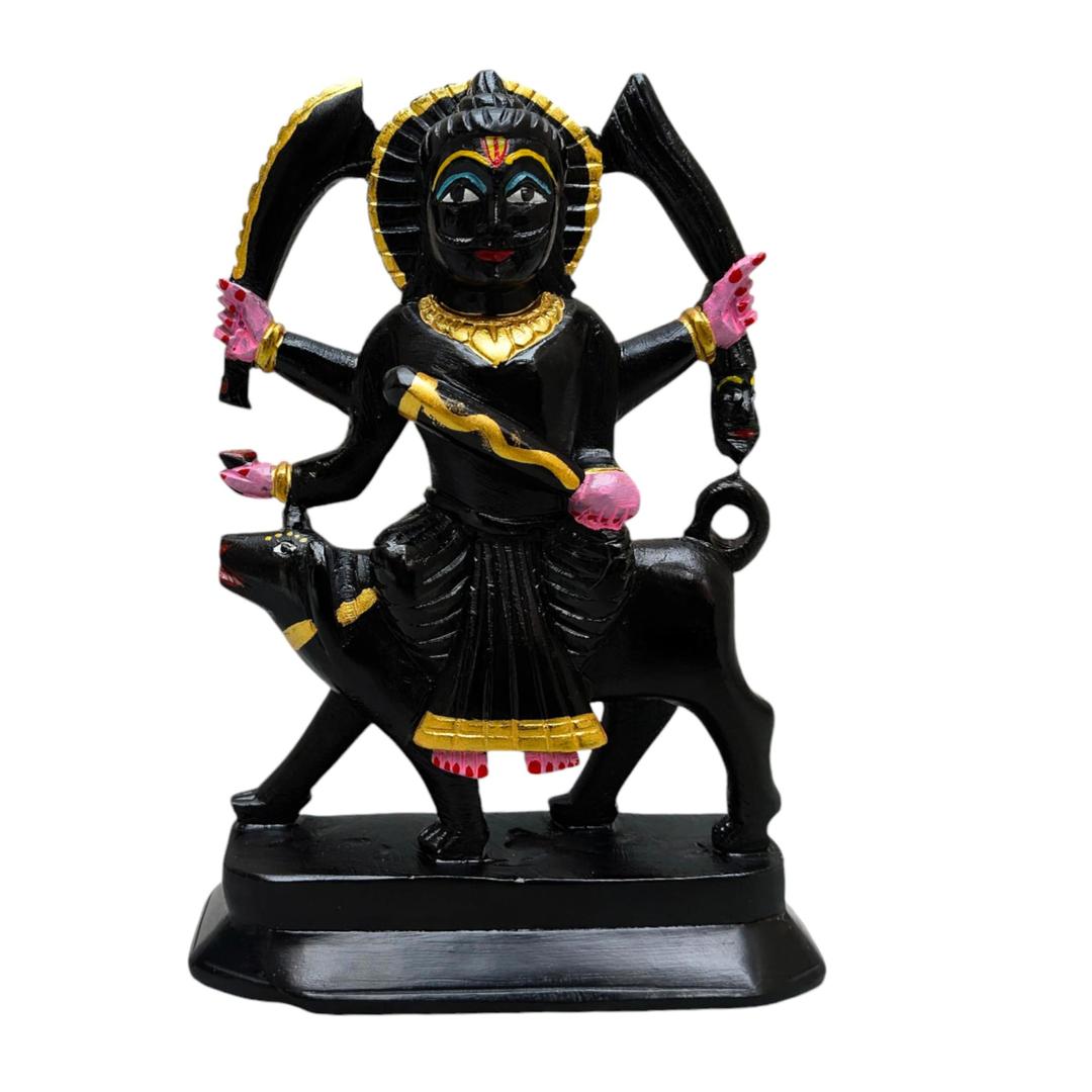 Marble Kaal Bhairav Mahakal Bhairav God Religious Statue Kaal Bhairav Hindu Tantric Deity | Avatar of Siva Statue Maha Kaal Bhairo Baba Murti for Pooja Mandir Batuk Bhairav Bhagawan Tantra Siddhi Idol