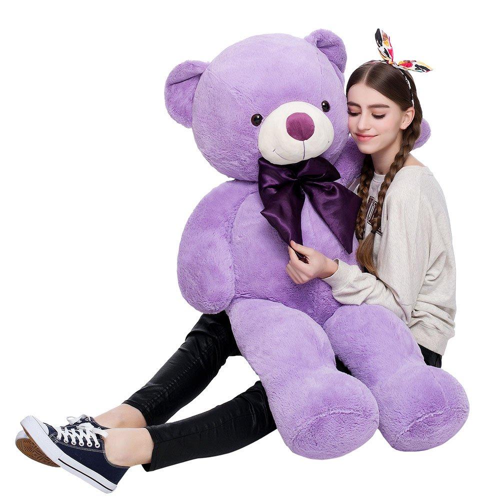 MorisMosGiant Teddy Bear Stuffed Animals Purple Plush Toy for Girlfriend Kids Christmas Valentine's Day Birthday (Purple, 47 Inches)